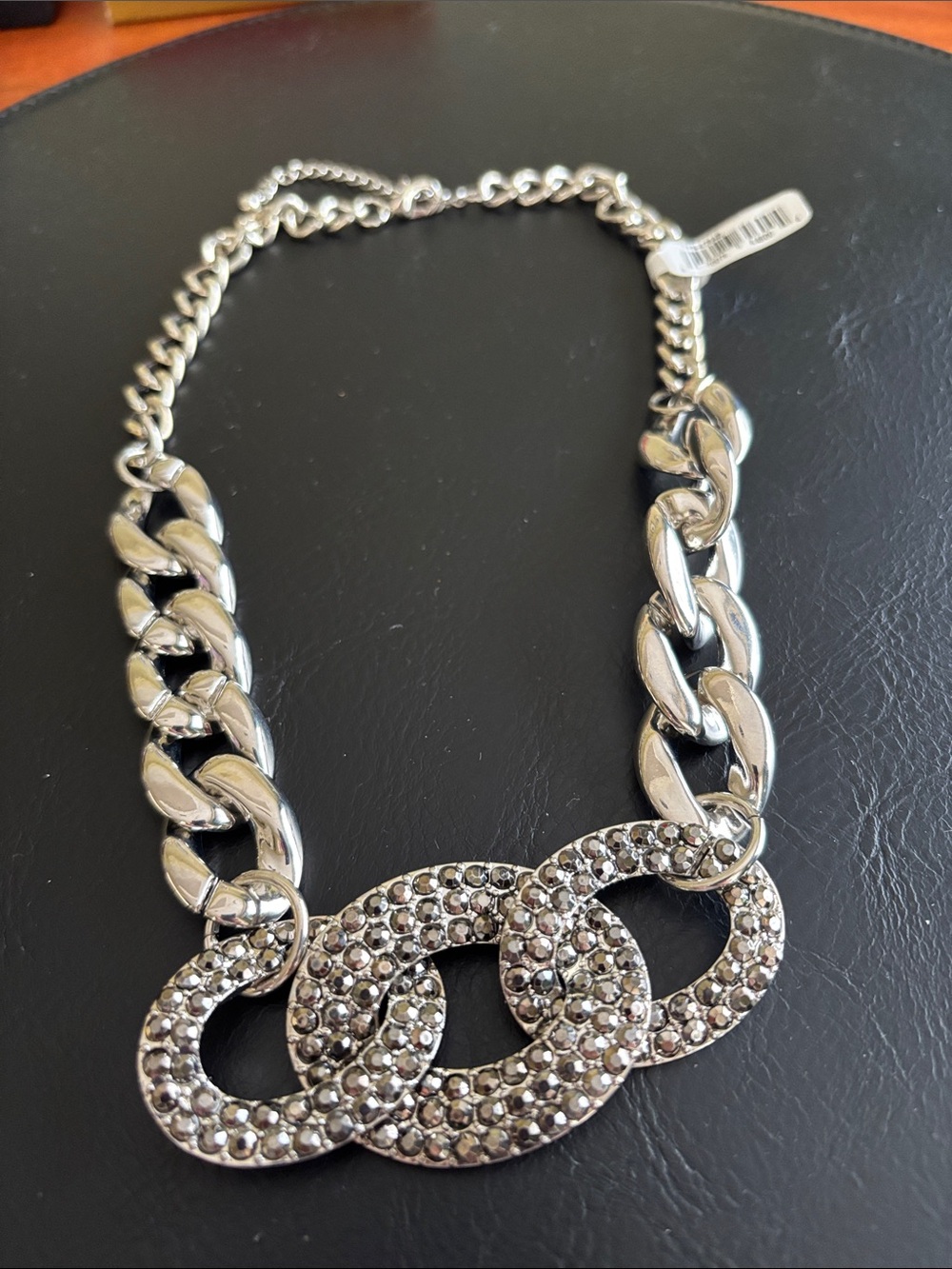 Silver Crystal Link Necklace Costume Jewellery